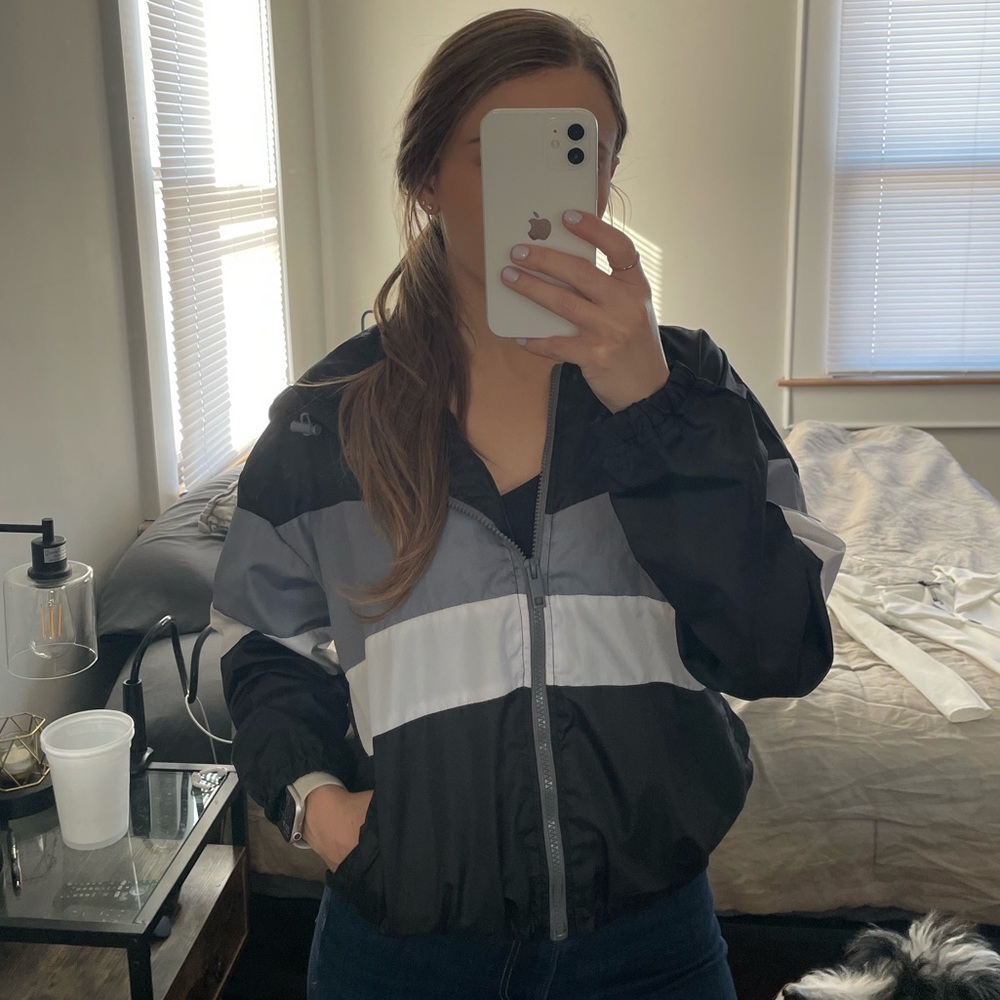 Boohoo Striped Rain Jacket